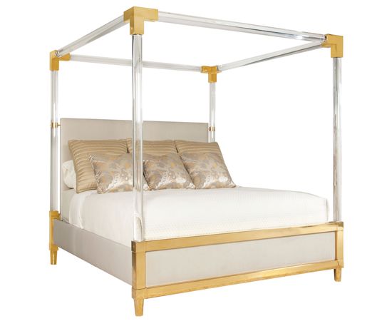 Двуспальная кровать Bernhardt Aiden Acrylic Canopy Upholstered Bed, фото 1