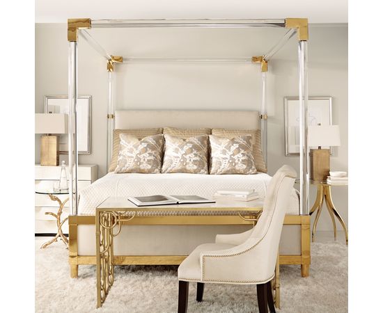 Двуспальная кровать Bernhardt Aiden Acrylic Canopy Upholstered Bed, фото 4