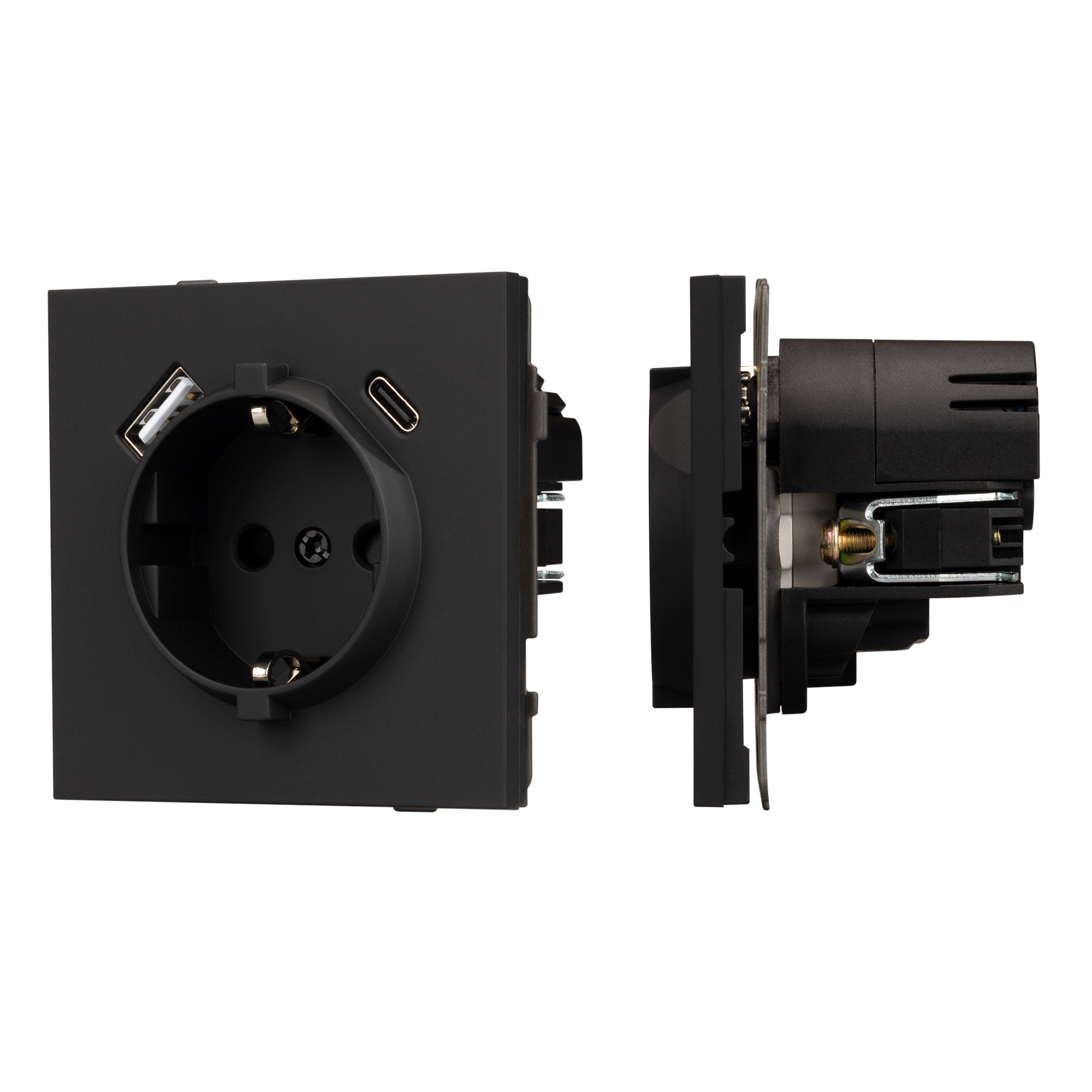 Arlight Механизм розетки с USB зарядкой SCT-TENDO-MUAC-SFPL-BK (230V, 16A) (Arlight, Матовый черный) 054607
