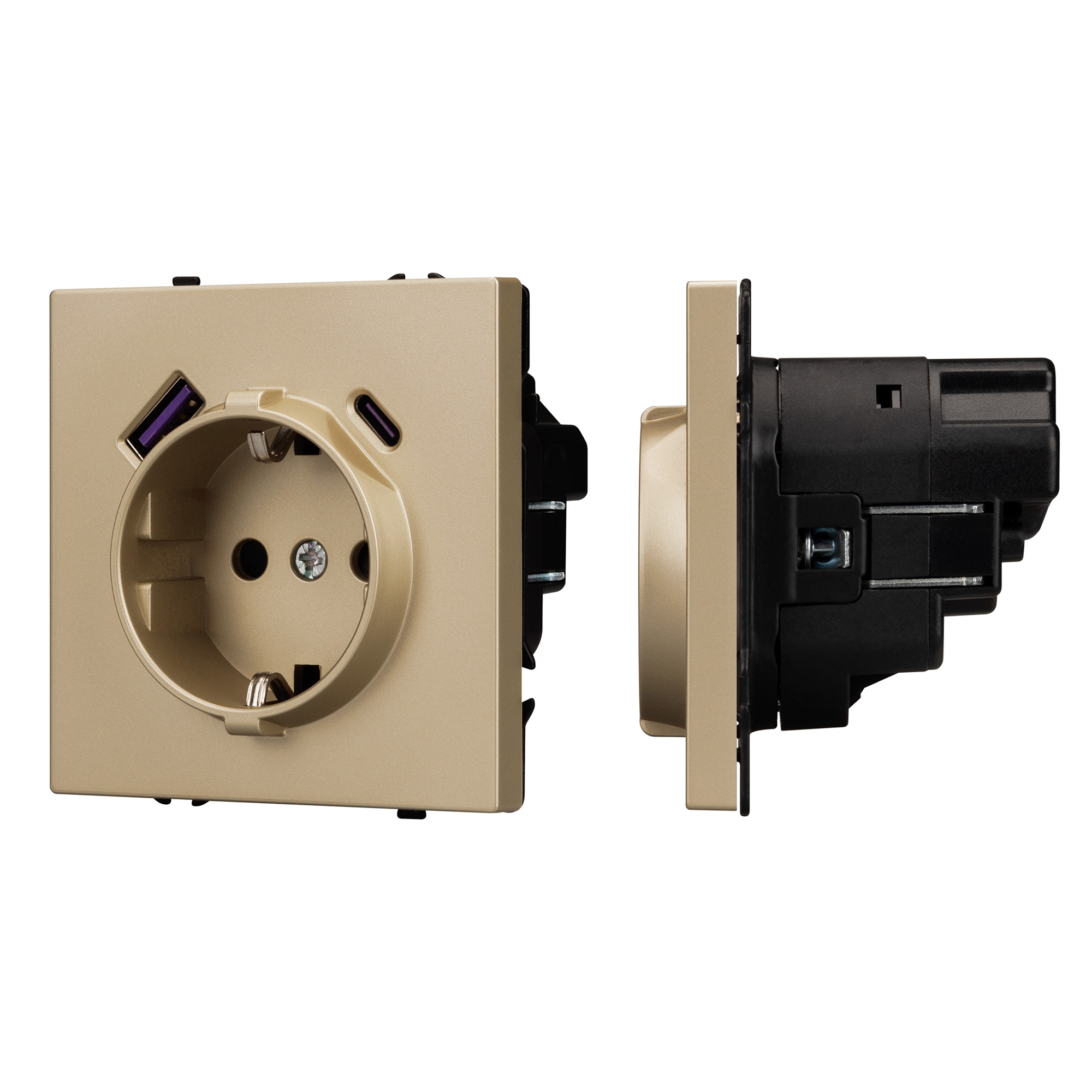 Arlight Механизм розетки с USB зарядкой SCT-NOBE-MUAC-SFPL-GD (230V, 16A) (Arlight, Золотой песок) 054286
