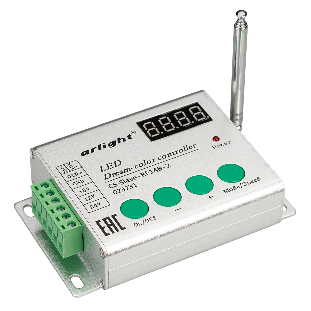 Контроллер CS-Slave-RF14B-2 (5-24V, ПДУ 14кн) (Arlight, IP20 Металл, 1 год) 023731