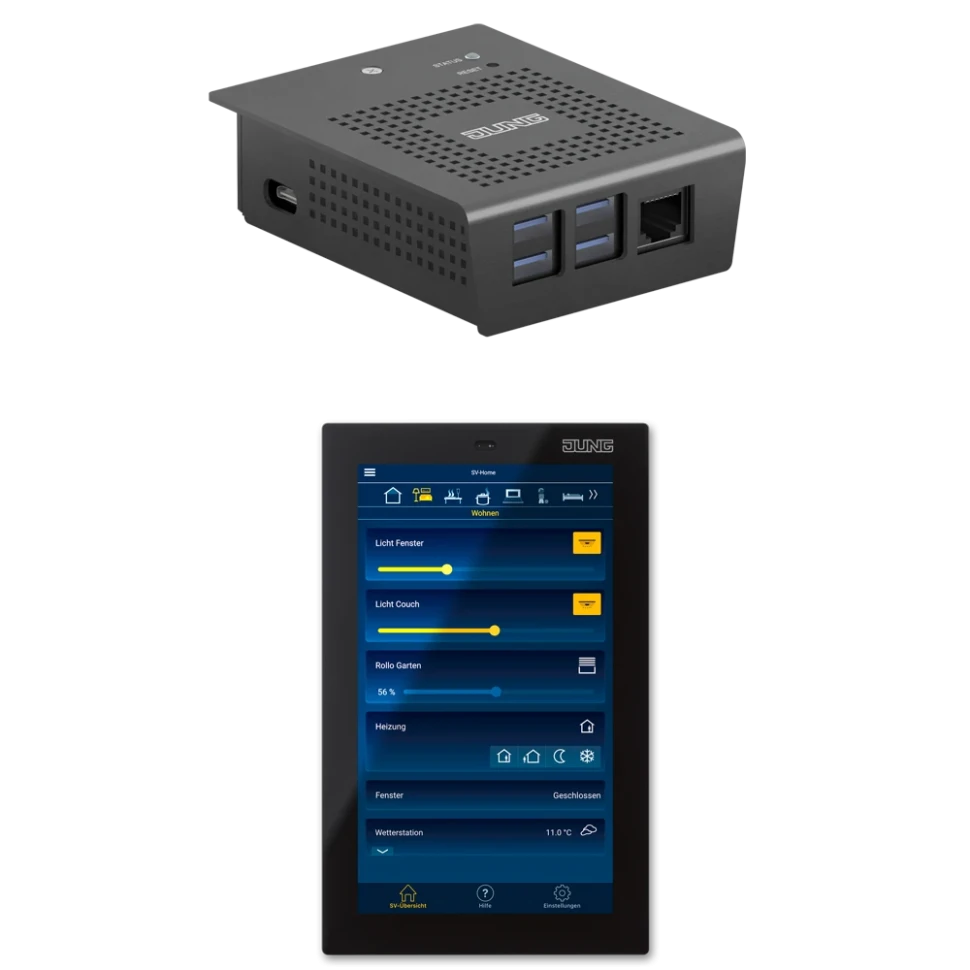 JUNG Jung SV-сервер, комплект Smart Control 5, чёрный, SV-S2-INT-SC5SW SV-S2-INT-SC5SW