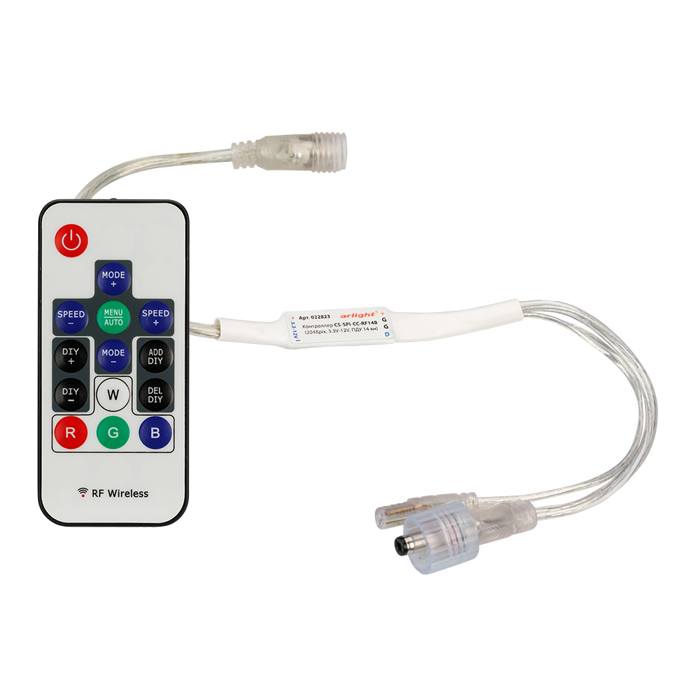 Контроллер CS-SPI-CX-RF14B (2048pix, 5V-12V, ПДУ 14 кн) (Arlight, IP20 Пластик, 1 год) 022823