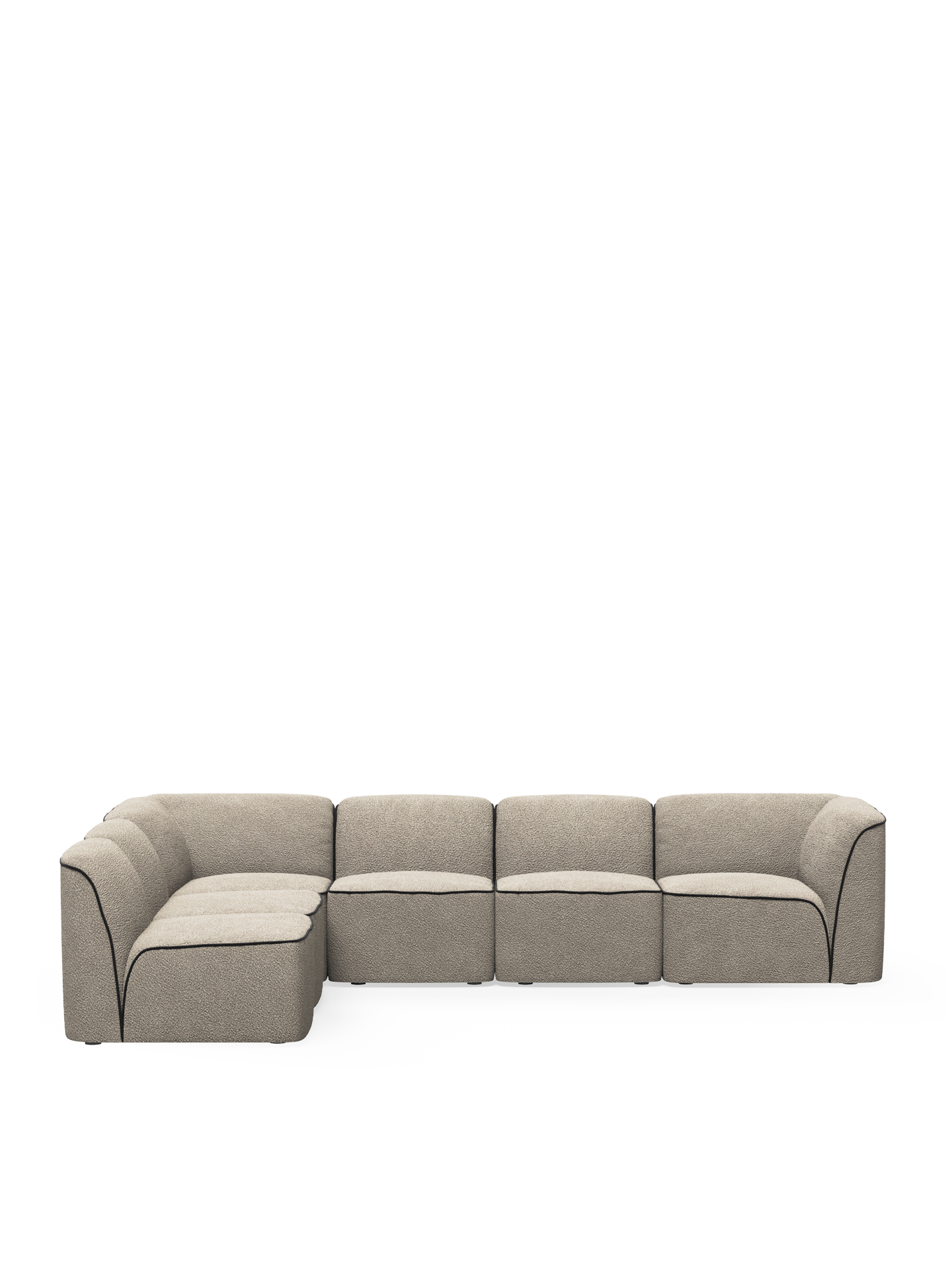 WOUD WOUD Flora sectional 2 - Natural bouclé