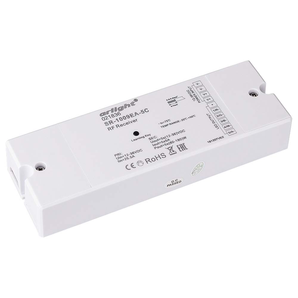 Контроллер SR-1009EA-5CH (12-36V, 300-900W) (Arlight, IP20 Пластик, 3 года) 021836