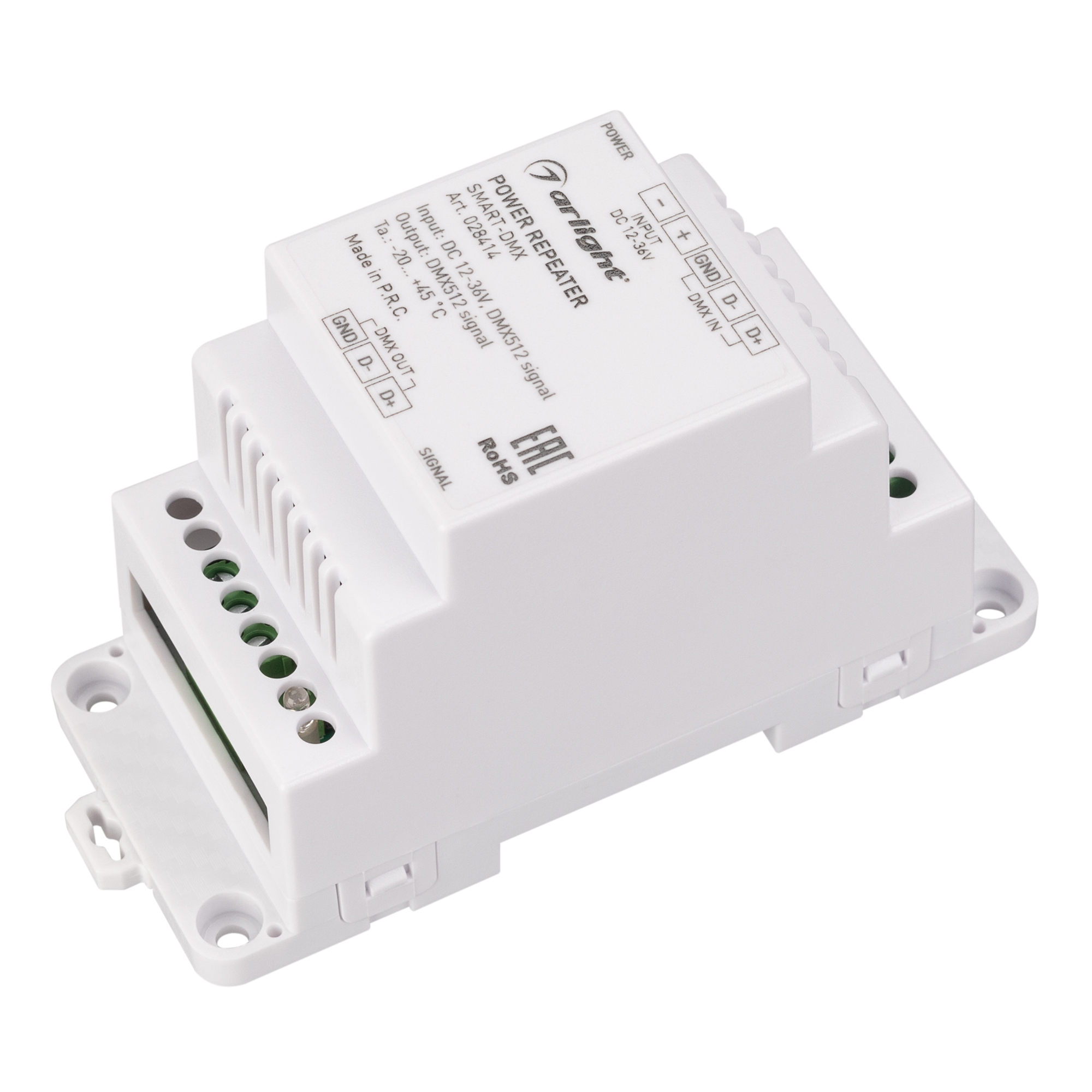 Arlight Усилитель SMART-DMX (12-36V, 1CH, DIN) (Arlight, IP20 Пластик, 5 лет) 028414