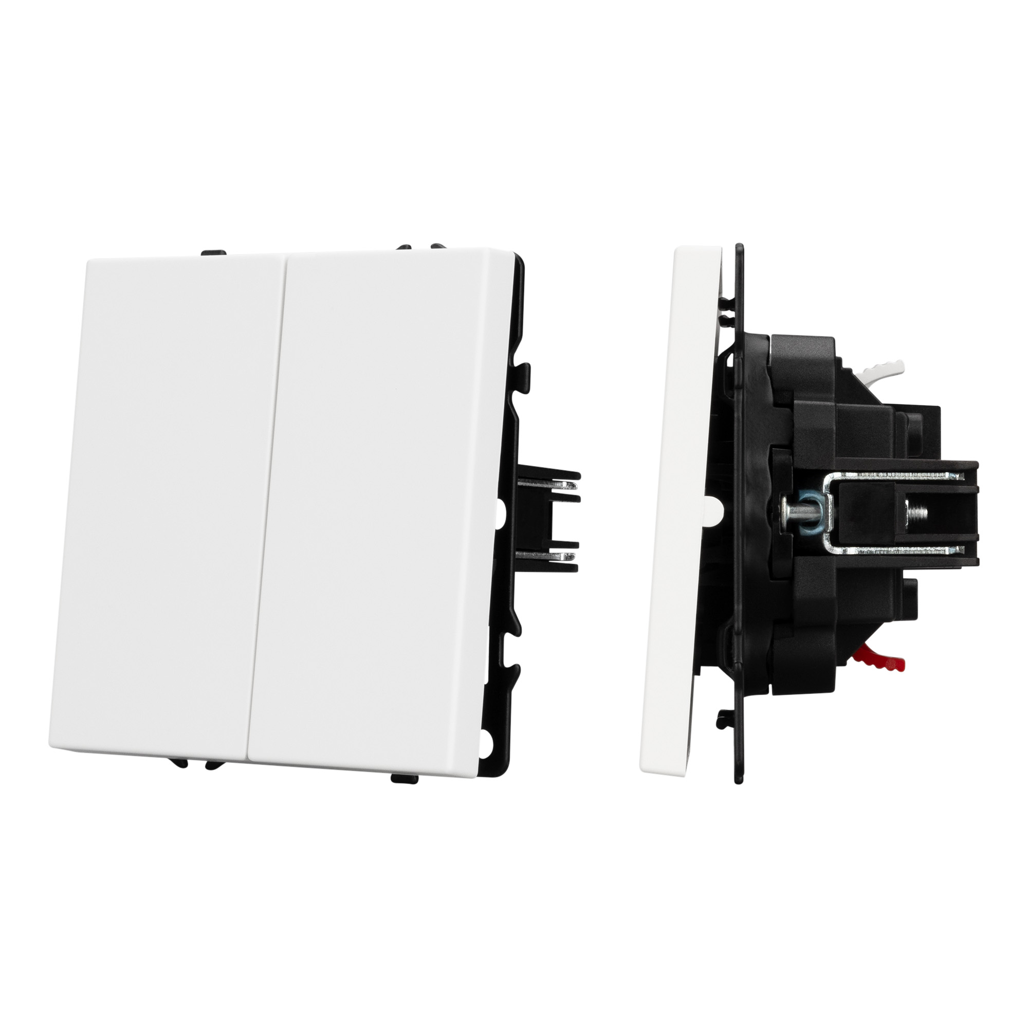 Arlight Механизм выключателя двухклавишный непроходной SWT-NOBE-MK02-SFPL-WH (230V, 10A) (Arlight, Белый кварц) 054238