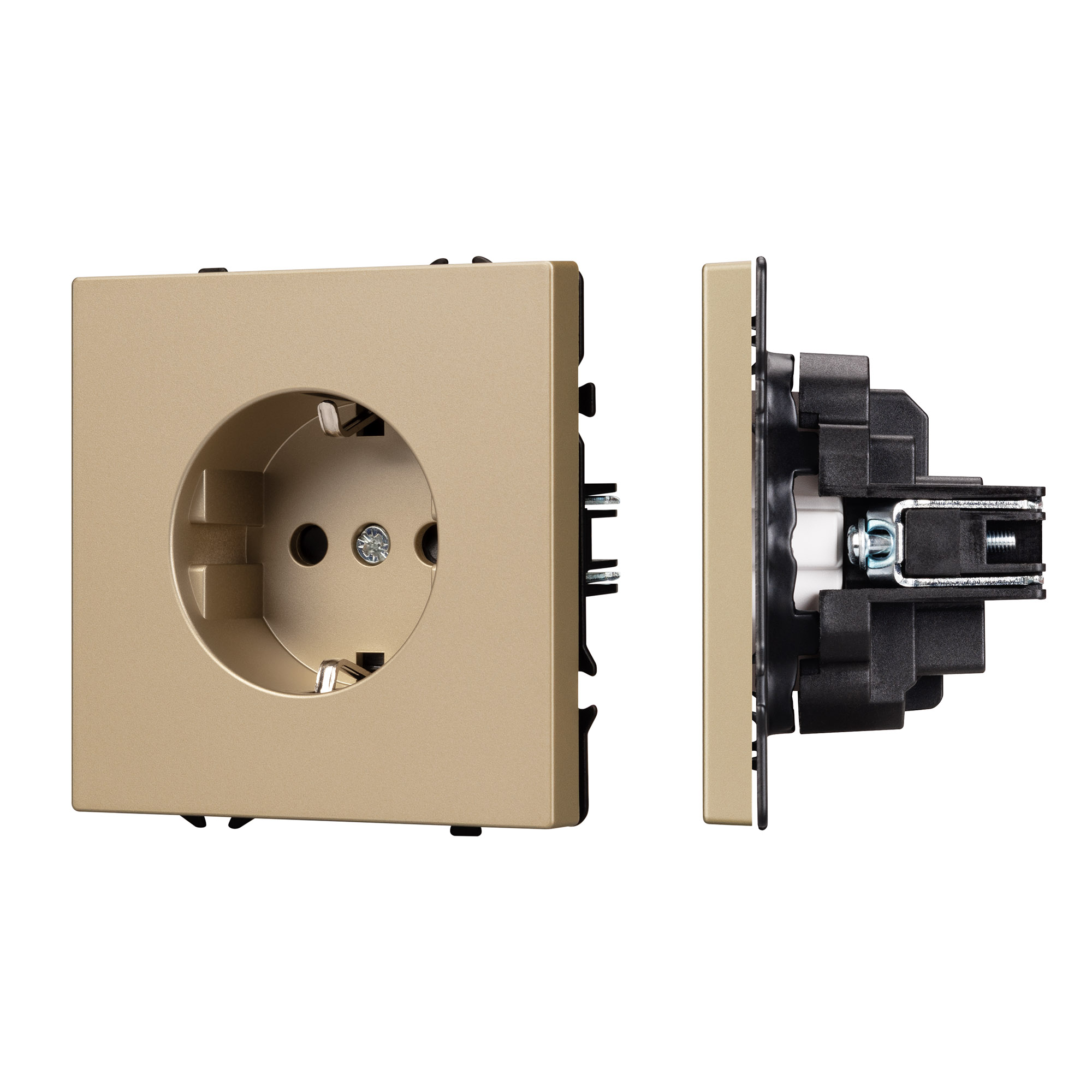 Arlight Механизм электрической розетки SCT-NOBE-MEU1-SFPL-GD (230V, 16A) (Arlight, Золотой песок) 054278