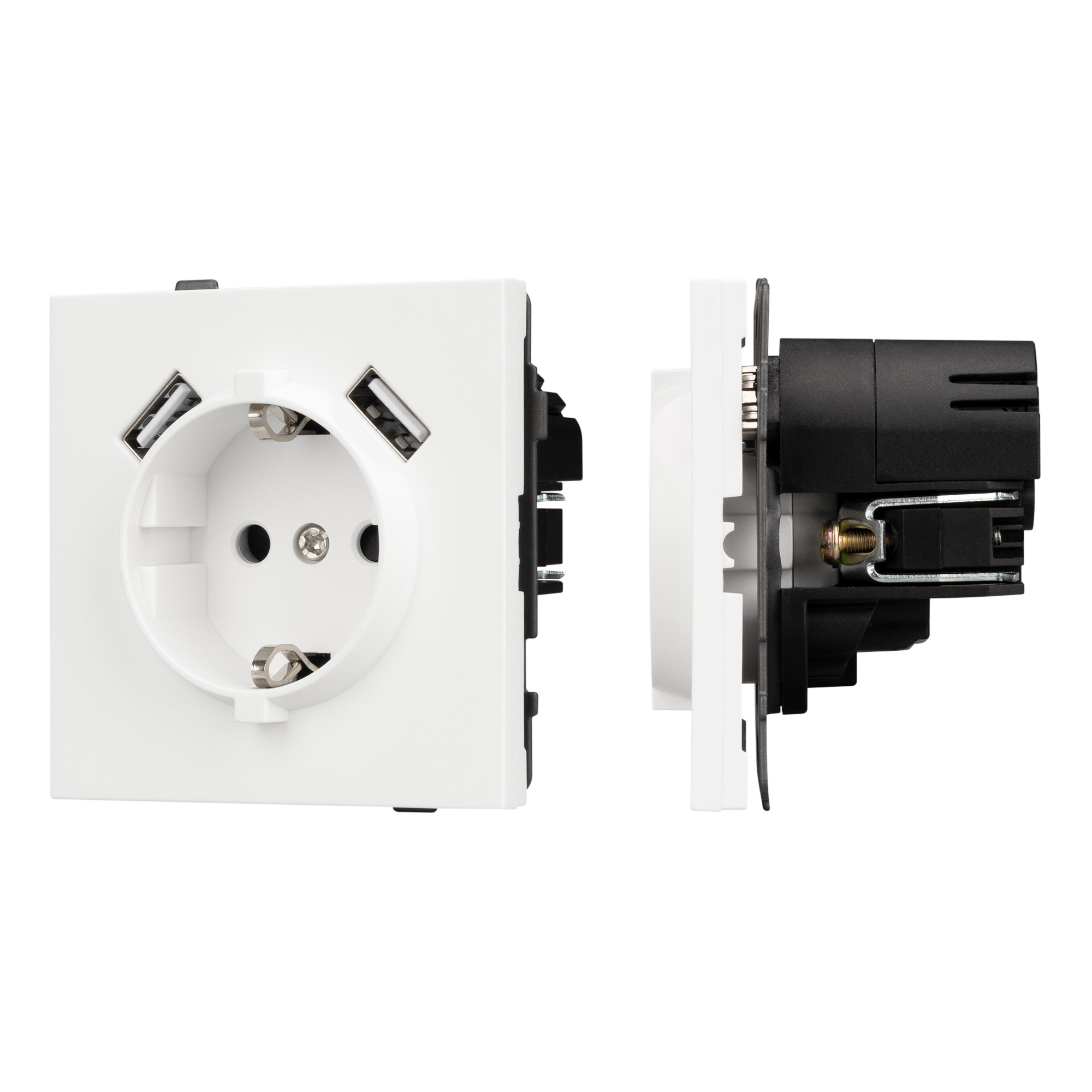 Механизм розетки с USB зарядкой SCT-TENDO-MUAA-SFPL-WH (230V, 16A) (Arlight, Матовый белый) 054606