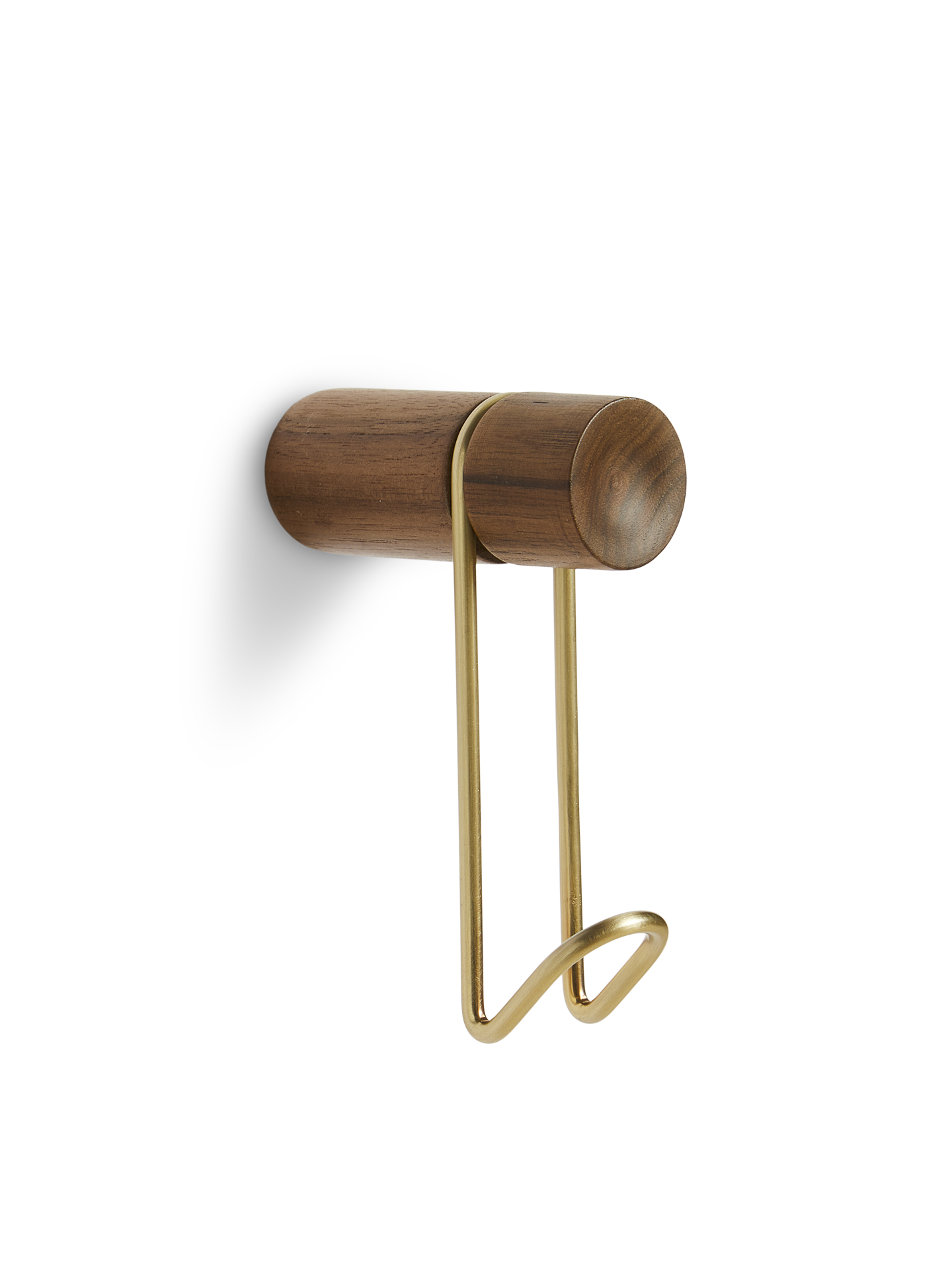 WOUD WOUD Around wall hanger (Small) - Walnut/Satin brass