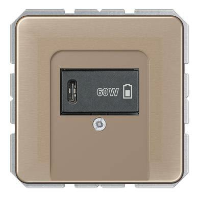 USB розетка для зарядки мобильных устройств тип C, 5-60W, Золотая Бронза (металл), CD серия, Jung