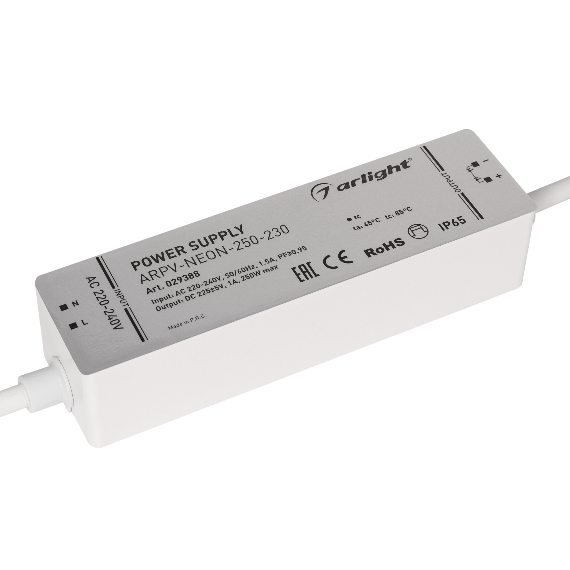 Блок питания ARPV-NEON-250-230 (230V, 1A, 250W) (Arlight, Закрытый) 029388