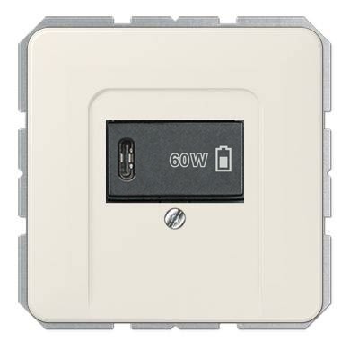 USB розетка для зарядки мобильных устройств тип C, 5-60W, Слоновая кость, CD серия, Jung