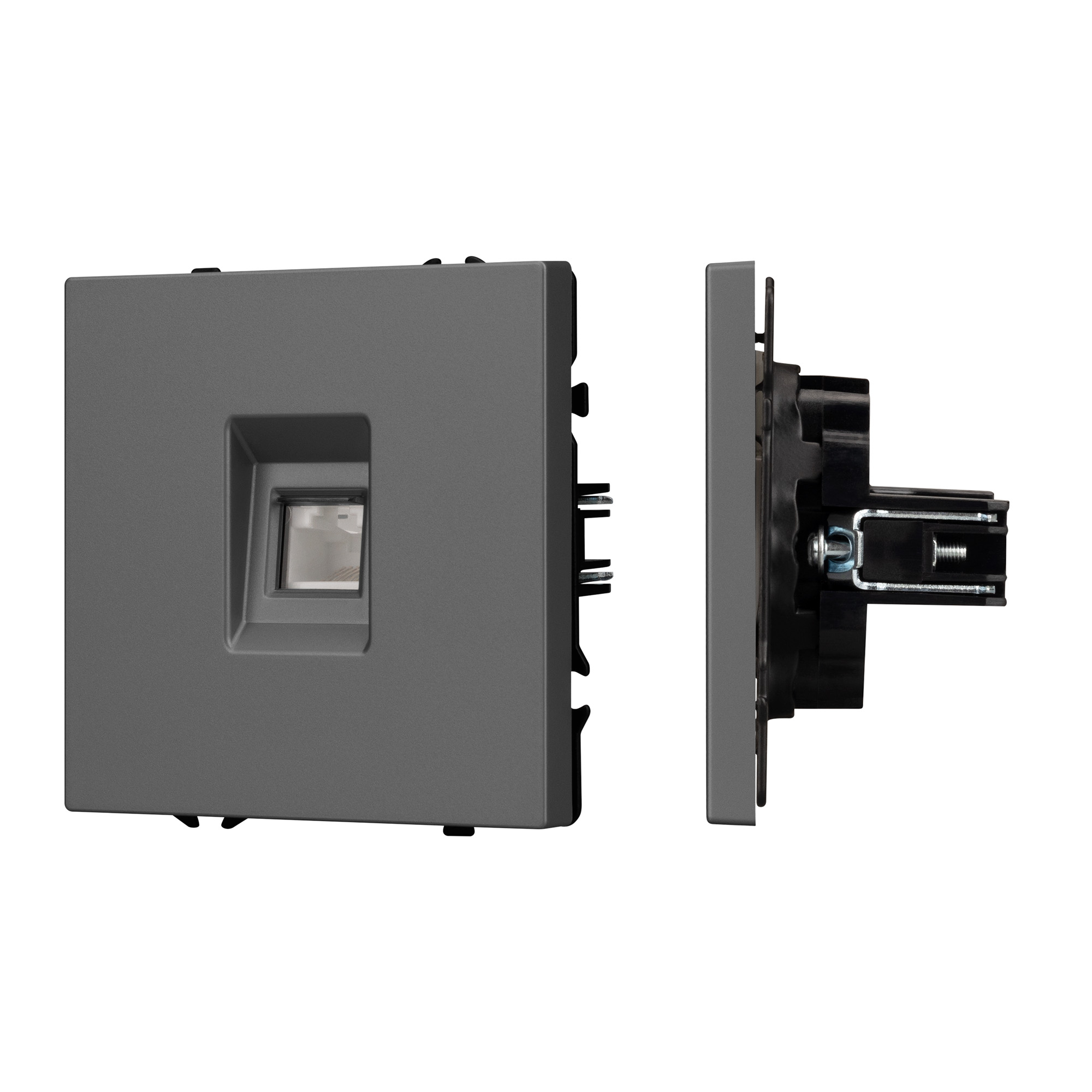 Arlight Механизм компьютерной розетки SCT-NOBE-MPC1-SFPL-GR (RJ-45, CAT6) (Arlight, Серый базальт) 054307