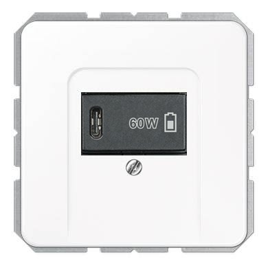 USB розетка для зарядки мобильных устройств тип C, 5-60W, белый, CD серия, Jung